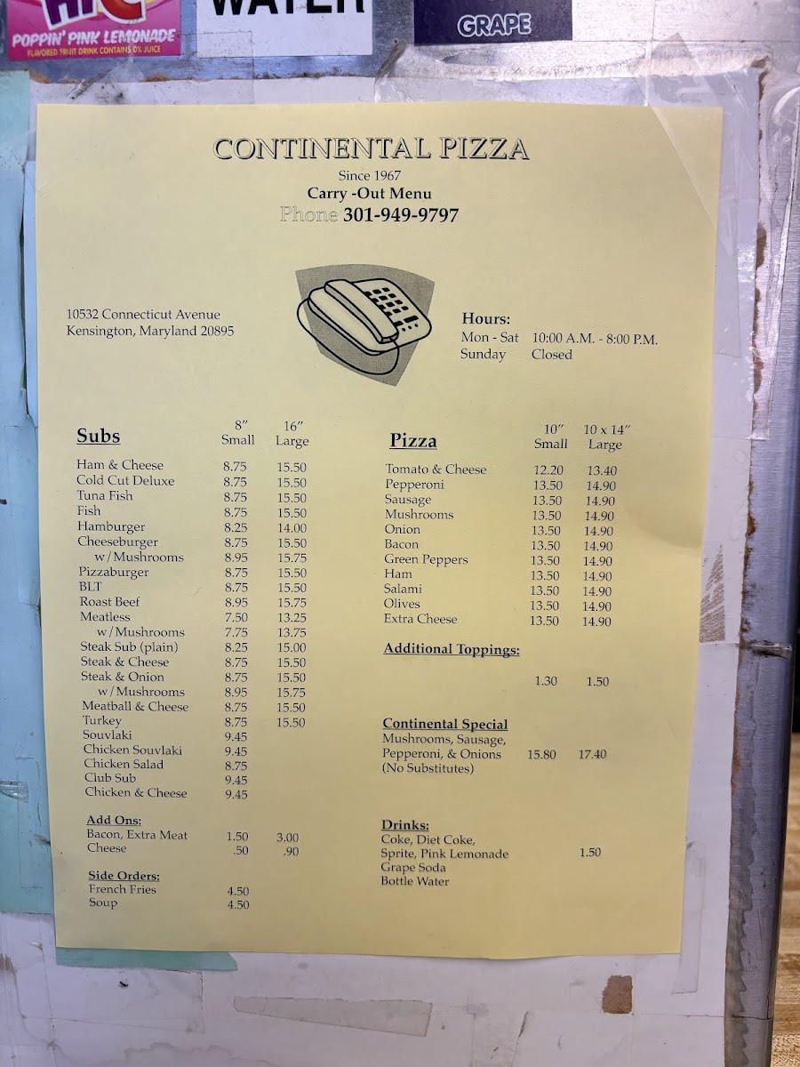 Menu Continental Pizza-1