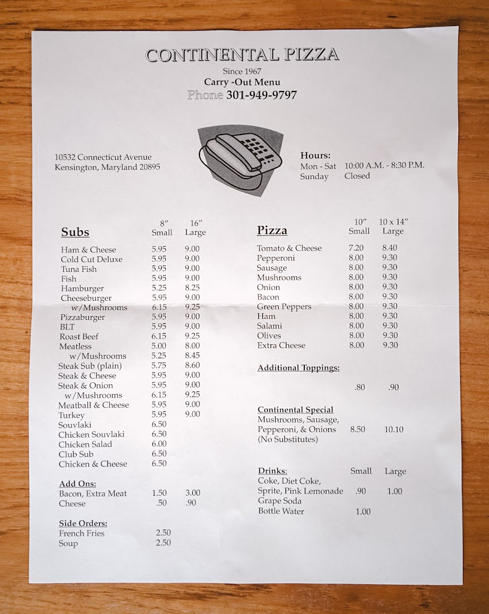 Menu Continental Pizza-8